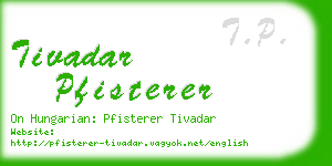 tivadar pfisterer business card